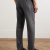 Straight-Leg Pleated Wool Suit Trousers - BK