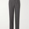 Straight-Leg Pleated Wool Suit Trousers