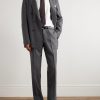 Straight-Leg Pleated Wool Suit Trousers - OU
