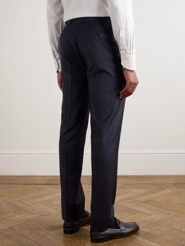 Slim-Fit Straight-Leg Checked Super 130s Wool Suit Trousers - BK Slim-Fit Straight-Leg Checked Super 130s Wool Suit Trousers - BK