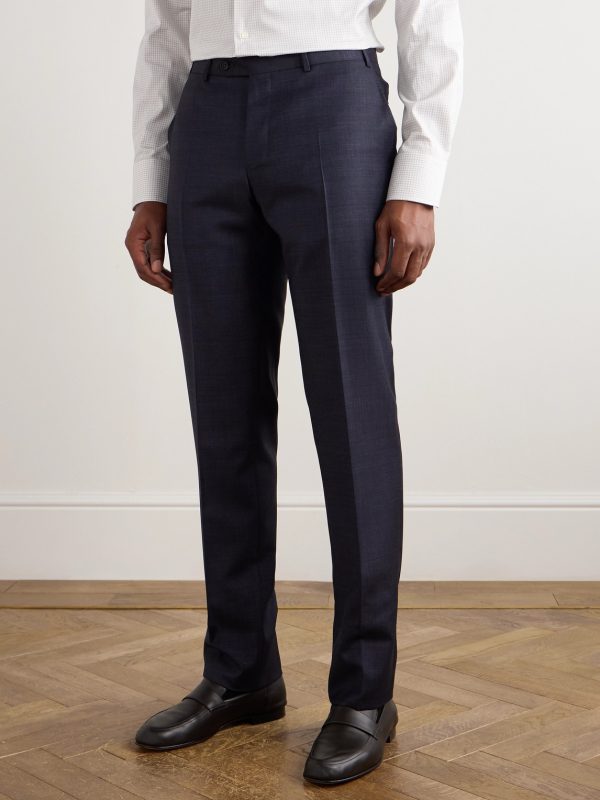 Slim-Fit Straight-Leg Checked Super 130s Wool Suit Trousers - FR Slim-Fit Straight-Leg Checked Super 130s Wool Suit Trousers - FR
