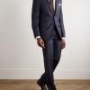 Slim-Fit Straight-Leg Checked Super 130s Wool Suit Trousers - OU Slim-Fit Straight-Leg Checked Super 130s Wool Suit Trousers - OU