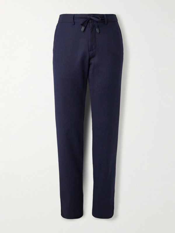 Tapered Wool-Flannel Drawstring Trousers