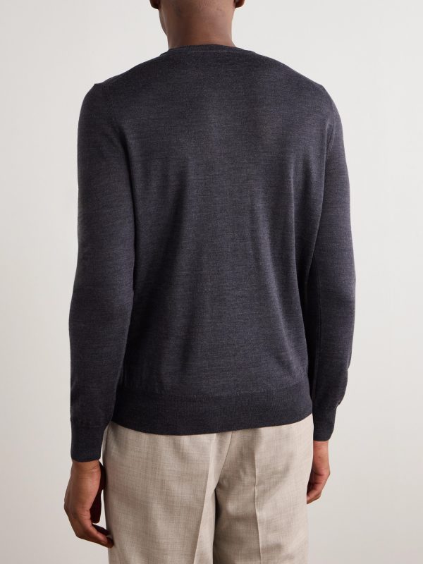 Slim-Fit Wool Sweater - BK Slim-Fit Wool Sweater - BK