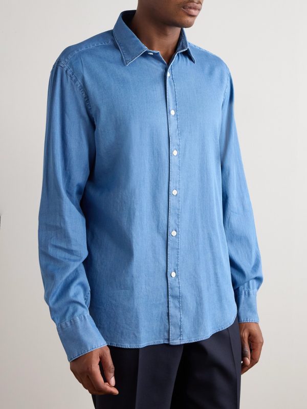 Cotton-Blend Chambray Shirt - FR