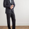 Super 130s Slim-Fit Checked Wool Suit Jacket - OU
