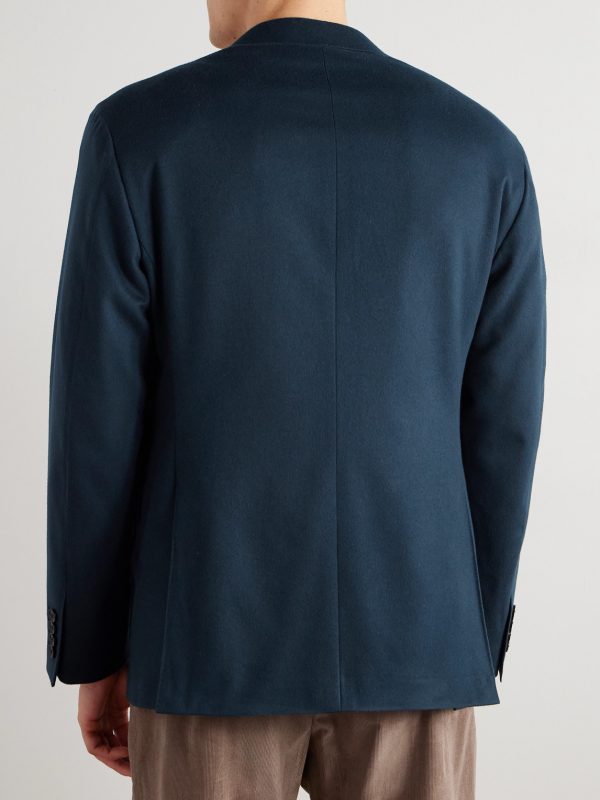 Double-Breasted Brushed Wool and Cashmere-Blend Blazer - BK