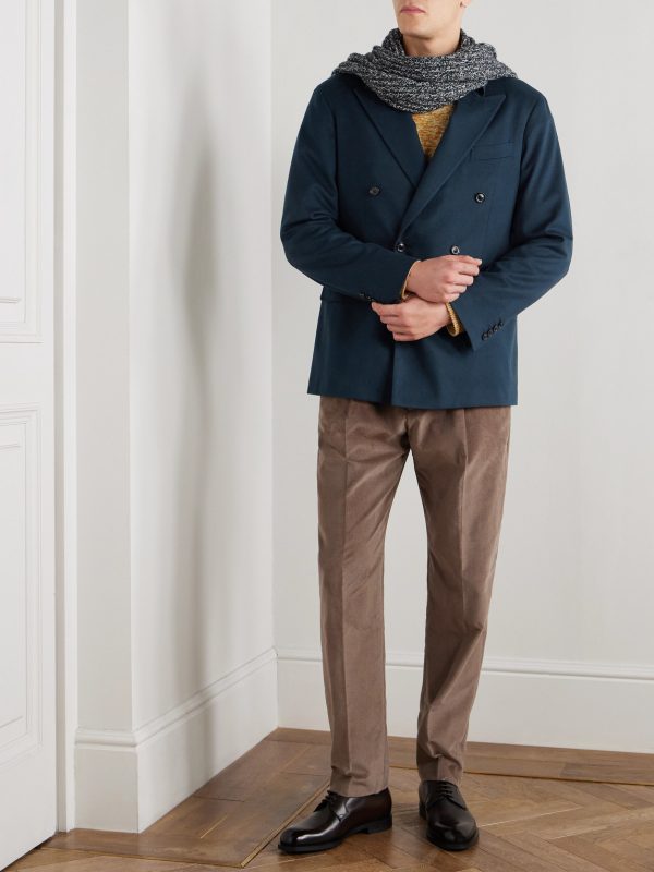Double-Breasted Brushed Wool and Cashmere-Blend Blazer - OU