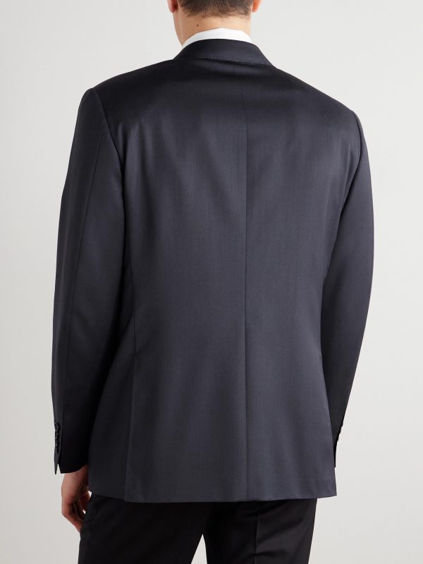 Double-Breasted Super 130s Wool Suit Jacket - BK Double-Breasted Super 130s Wool Suit Jacket - BK
