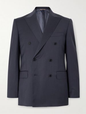 Double-Breasted Super 130s Wool Suit Jacket Double-Breasted Super 130s Wool Suit Jacket