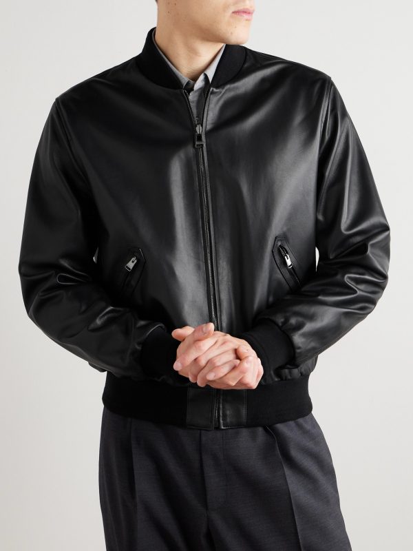 Reversible Leather and Shell Bomber Jacket - FR
