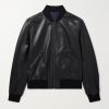 Reversible Leather and Shell Bomber Jacket