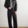 Reversible Leather and Shell Bomber Jacket - OU