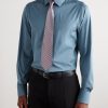 Spread-Collar Cotton-Blend Poplin Shirt - FR