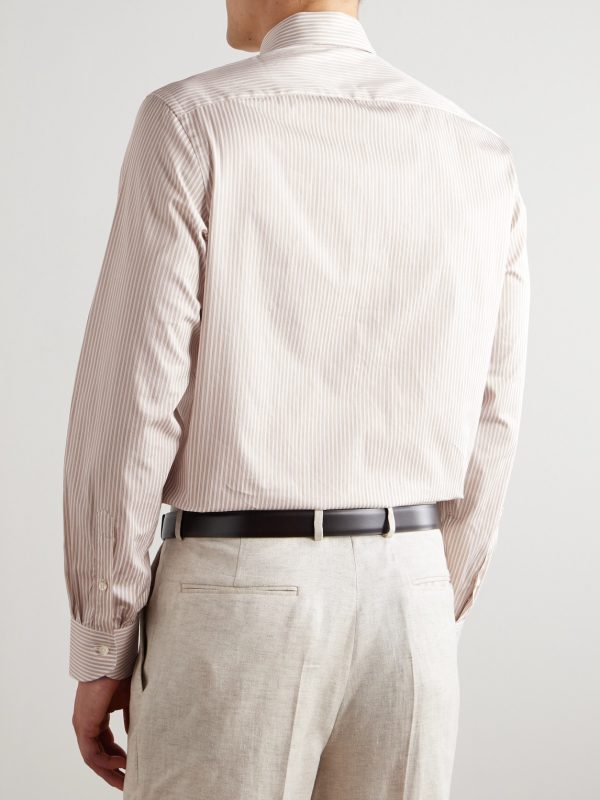 Striped Cotton-Poplin Shirt - BK Striped Cotton-Poplin Shirt - BK