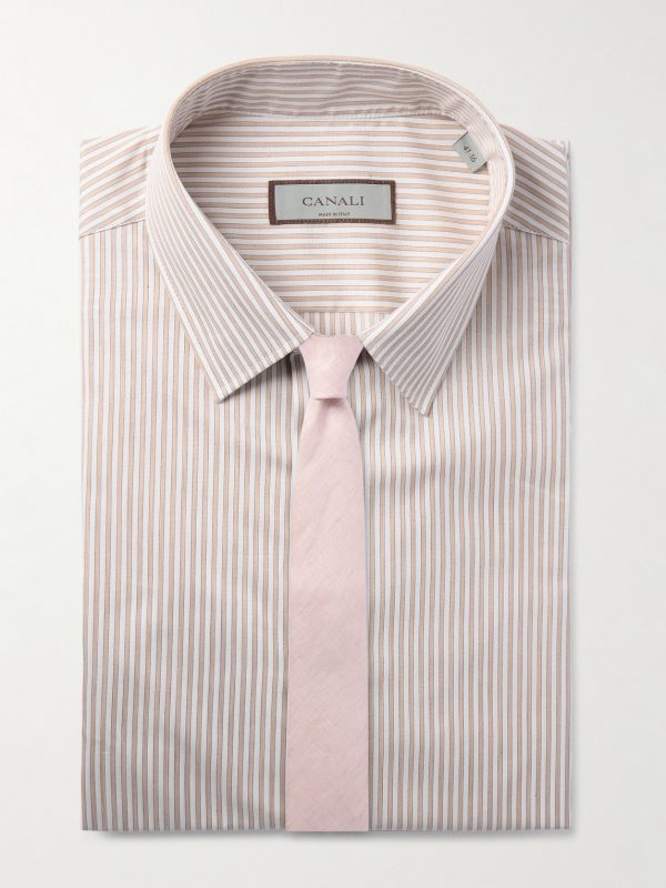 Striped Cotton-Poplin Shirt - E1 Striped Cotton-Poplin Shirt - E1