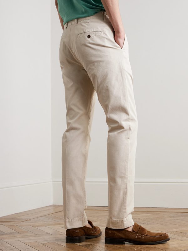 Field Slim-Fit Tapered Garment-Dyed Cotton-Twill Trousers - BK Field Slim-Fit Tapered Garment-Dyed Cotton-Twill Trousers - BK