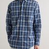 Button-Down Collar Checked Cotton-Madras Shirt - FR