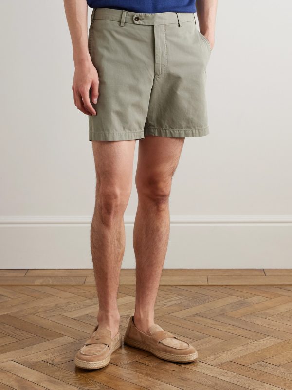 Slim-Fit Straight-Leg Garment-Dyed Cotton-Twill Shorts - FR Slim-Fit Straight-Leg Garment-Dyed Cotton-Twill Shorts - FR