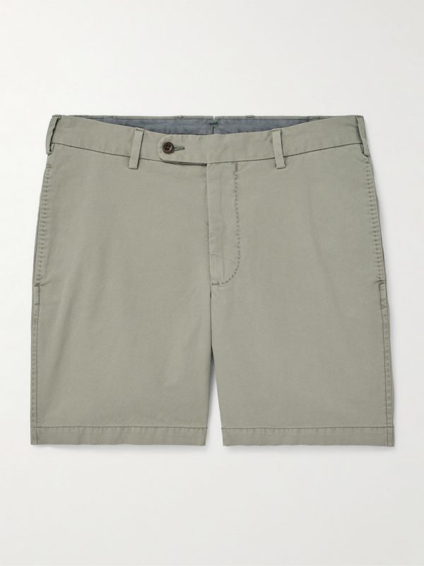 Slim-Fit Straight-Leg Garment-Dyed Cotton-Twill Shorts Slim-Fit Straight-Leg Garment-Dyed Cotton-Twill Shorts