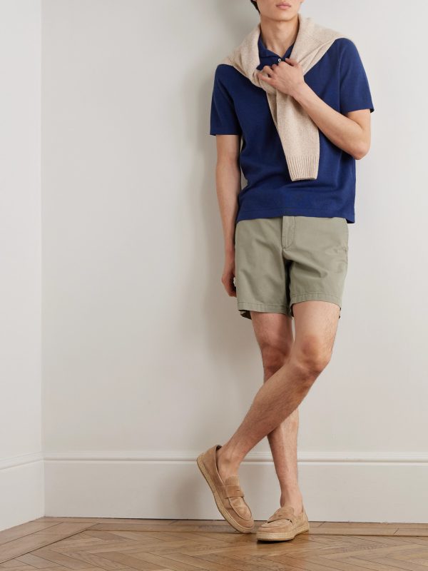 Slim-Fit Straight-Leg Garment-Dyed Cotton-Twill Shorts - OU Slim-Fit Straight-Leg Garment-Dyed Cotton-Twill Shorts - OU