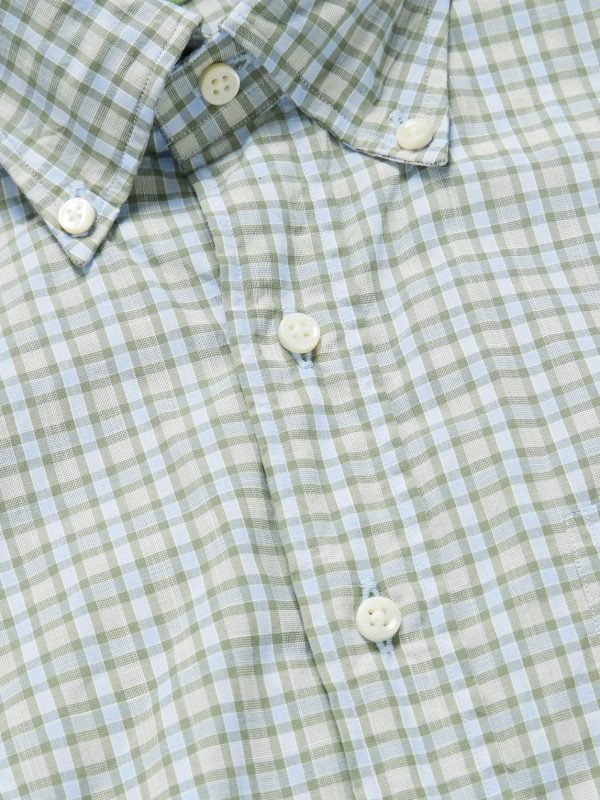 Button-Down Collar Checked Cotton-Poplin Shirt - CU