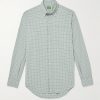 Button-Down Collar Checked Cotton-Poplin Shirt