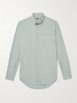 Button-Down Collar Checked Cotton-Poplin Shirt Button-Down Collar Checked Cotton-Poplin Shirt