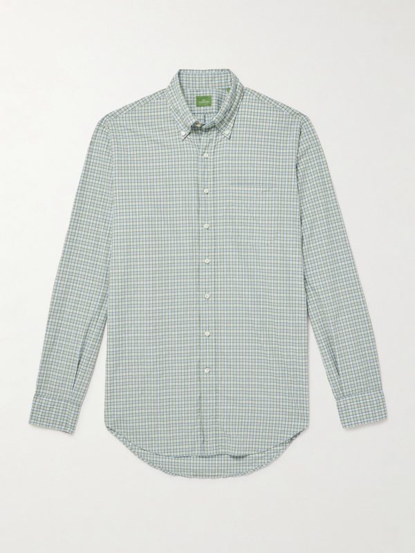 Button-Down Collar Checked Cotton-Poplin Shirt