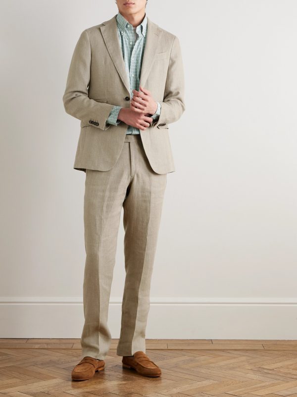 Button-Down Collar Checked Cotton-Poplin Shirt - OU