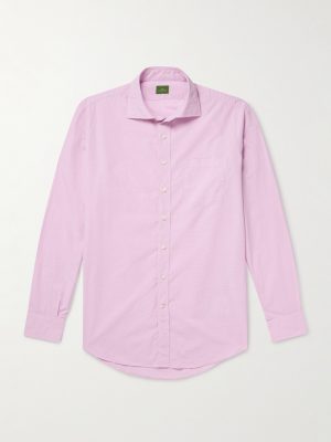 Spread-Collar Checked Cotton-Poplin Shirt Spread-Collar Checked Cotton-Poplin Shirt