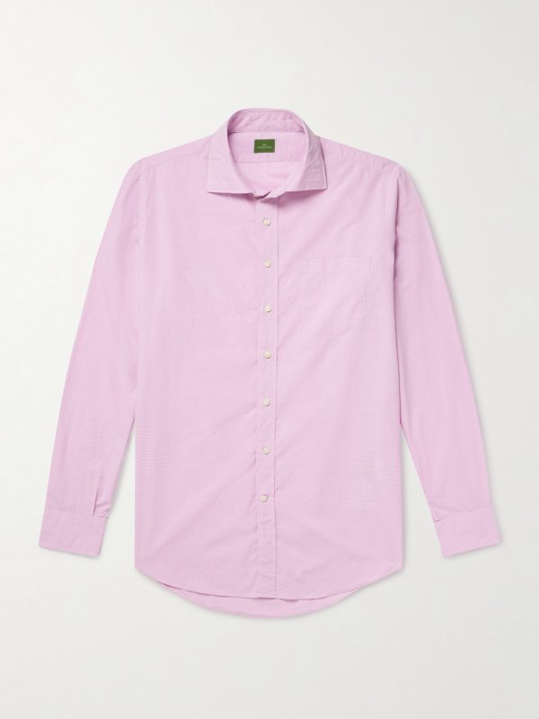 Spread-Collar Checked Cotton-Poplin Shirt Spread-Collar Checked Cotton-Poplin Shirt
