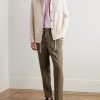 Spread-Collar Checked Cotton-Poplin Shirt - OU Spread-Collar Checked Cotton-Poplin Shirt - OU