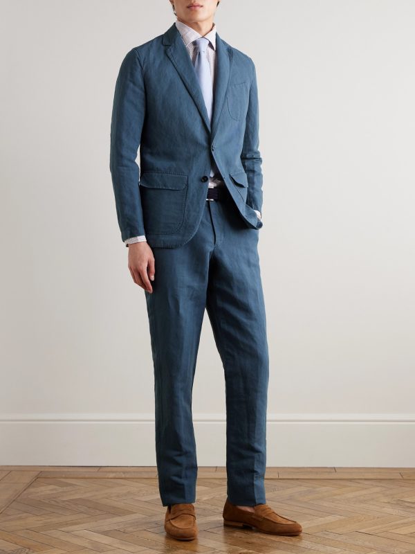 Butcher Hemp and Cotton-Blend Canvas Blazer - OU Butcher Hemp and Cotton-Blend Canvas Blazer - OU