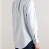 Button-Down Collar Striped Cotton Oxford Shirt - BK