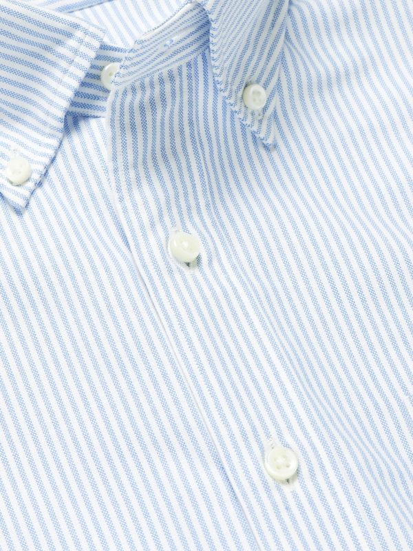 Button-Down Collar Striped Cotton Oxford Shirt - CU