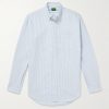 Button-Down Collar Striped Cotton Oxford Shirt