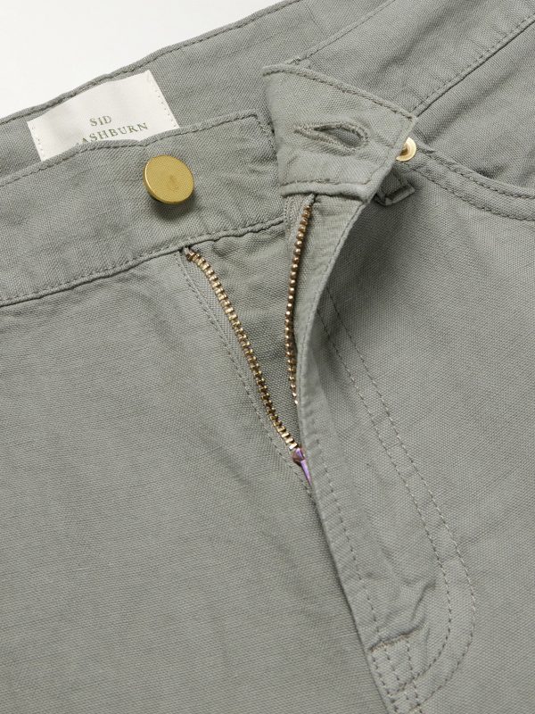 Straight-Leg Hemp and Cotton-Blend Canvas Trousers - E1 Straight-Leg Hemp and Cotton-Blend Canvas Trousers - E1