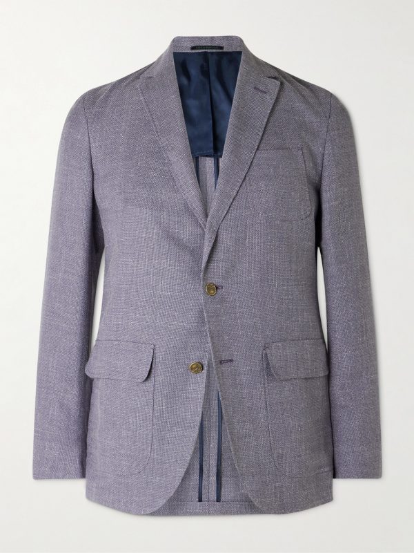 Ghost Slim-Fit Wool, Cotton, Silk and Linen-Hopsack Blazer Ghost Slim-Fit Wool, Cotton, Silk and Linen-Hopsack Blazer