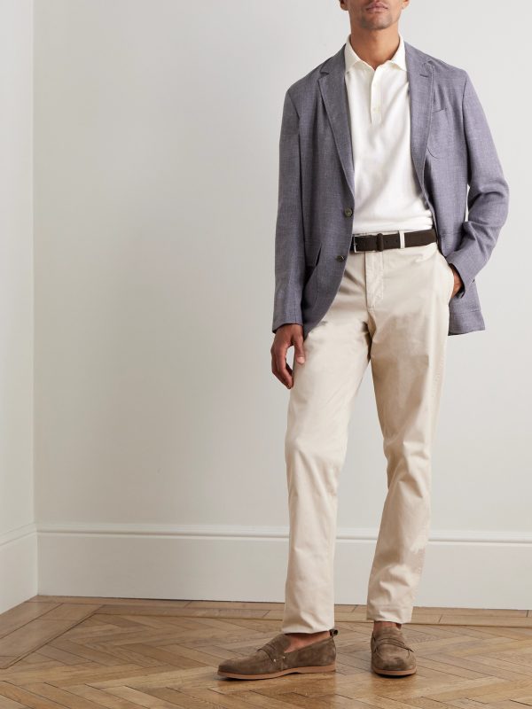 Ghost Slim-Fit Wool, Cotton, Silk and Linen-Hopsack Blazer - OU Ghost Slim-Fit Wool, Cotton, Silk and Linen-Hopsack Blazer - OU