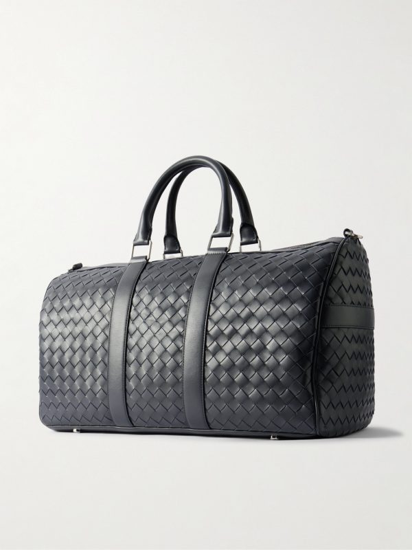 Intrecciato Leather Weekend Bag - BK Intrecciato Leather Weekend Bag - BK