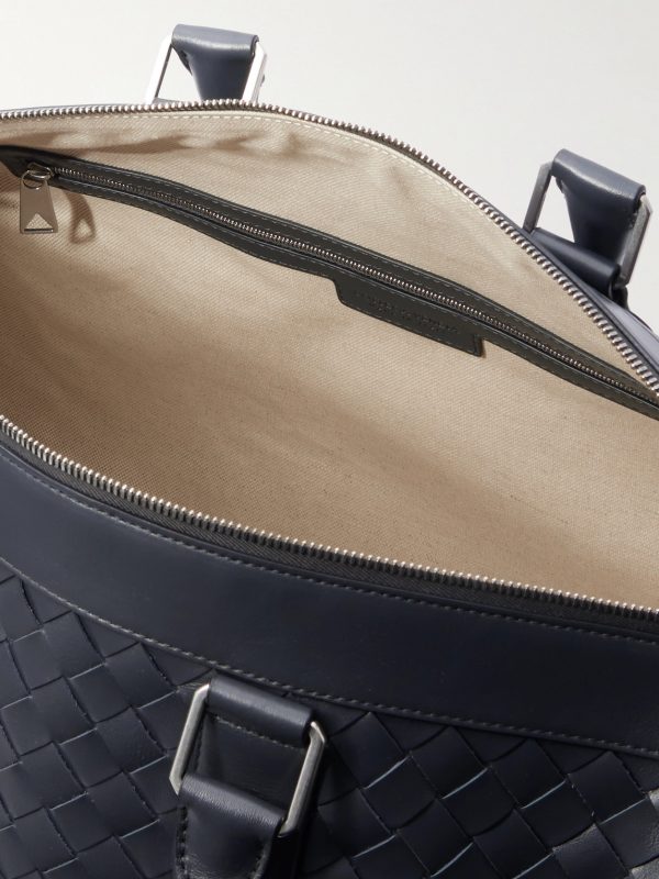 Intrecciato Leather Weekend Bag - E1 Intrecciato Leather Weekend Bag - E1