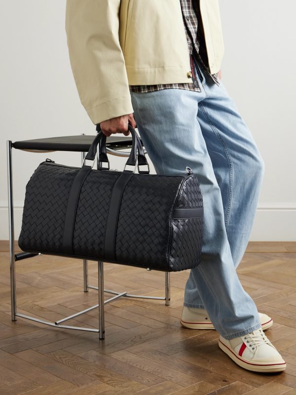 Intrecciato Leather Weekend Bag - OU Intrecciato Leather Weekend Bag - OU