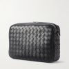 Intrecciato Leather Messenger Bag - BK Intrecciato Leather Messenger Bag - BK