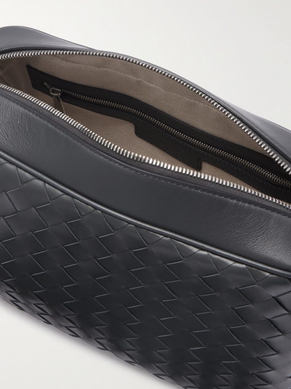 Intrecciato Leather Messenger Bag - E1 Intrecciato Leather Messenger Bag - E1