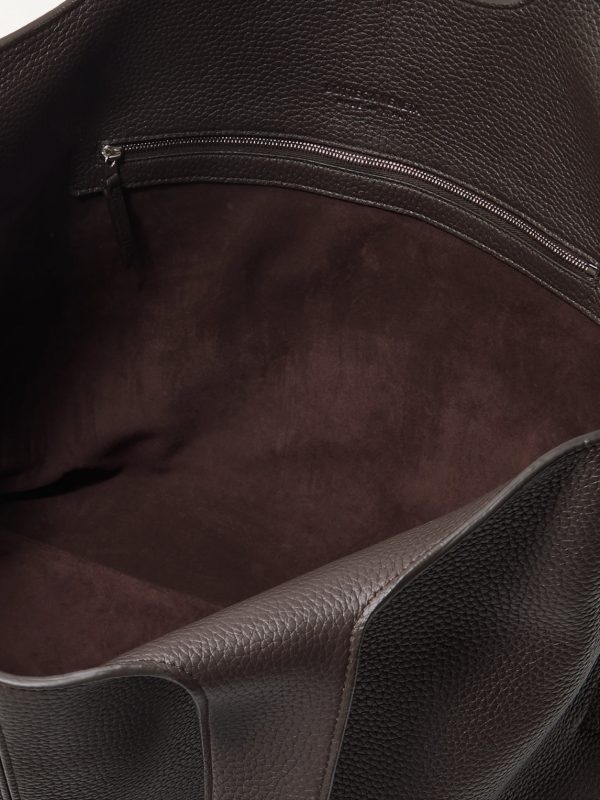Large Intrecciato-Detailed Full-Grain Leather Tote Bag - E1