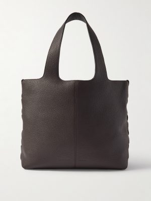 Large Intrecciato-Detailed Full-Grain Leather Tote Bag Large Intrecciato-Detailed Full-Grain Leather Tote Bag