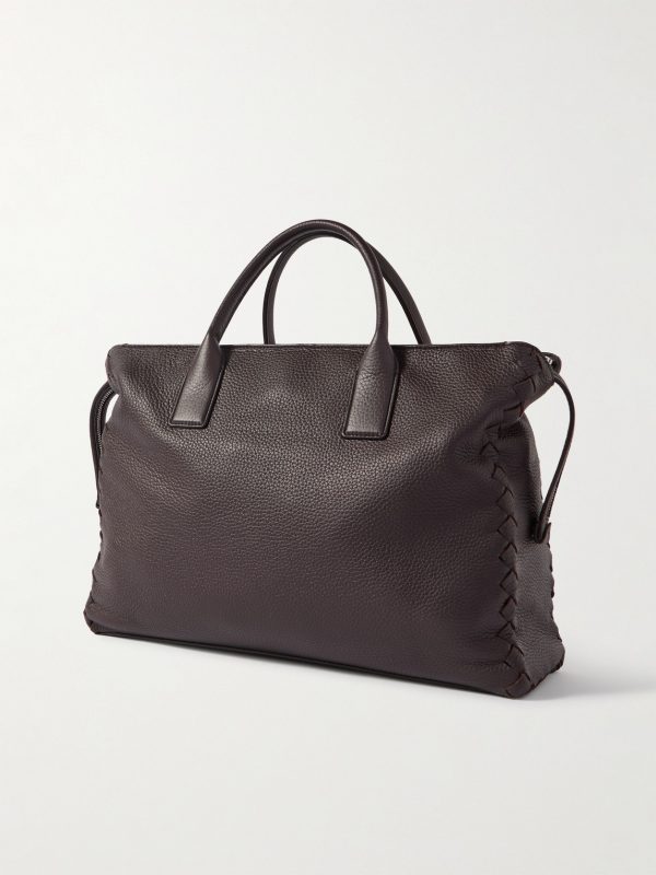 Medium Intrecciato Full-Grain Leather Messenger Bag - BK Medium Intrecciato Full-Grain Leather Messenger Bag - BK