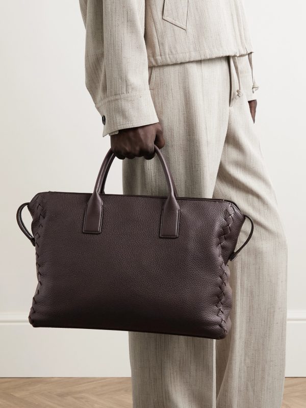 Medium Intrecciato Full-Grain Leather Messenger Bag - E2 Medium Intrecciato Full-Grain Leather Messenger Bag - E2