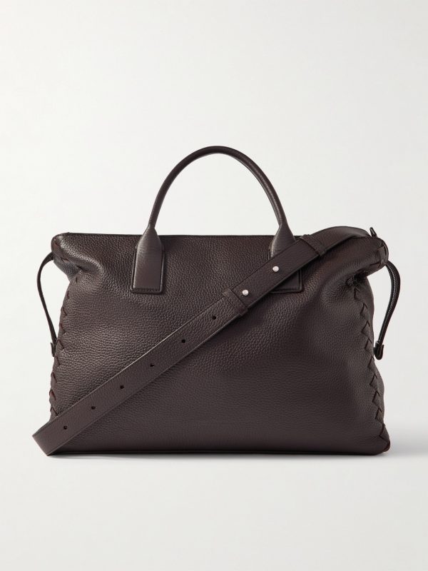 Medium Intrecciato Full-Grain Leather Messenger Bag Medium Intrecciato Full-Grain Leather Messenger Bag